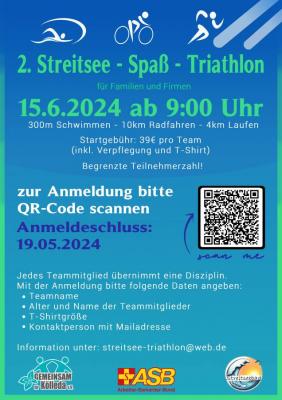 2. Streitsee - Spaß - Triathlon am 15.06.24 ab 09:00 Uhr